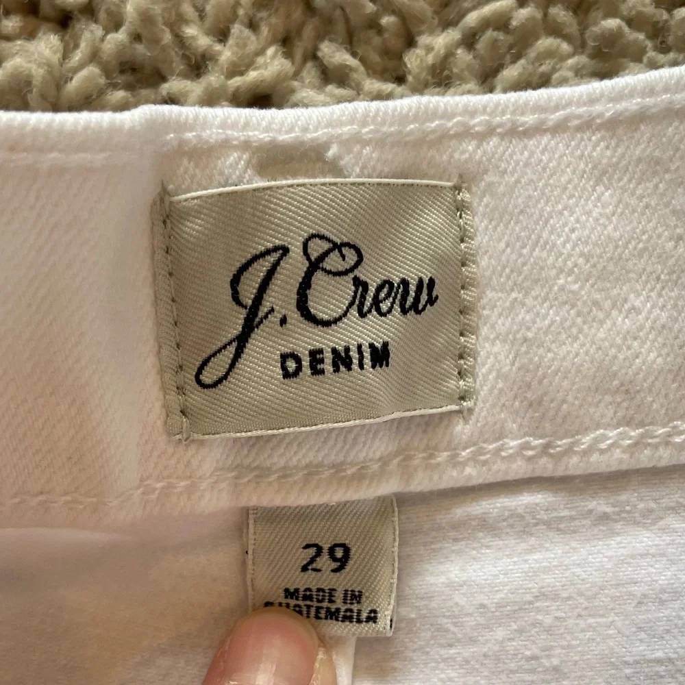 J Crew Long Denim Short in White Jean Size 29